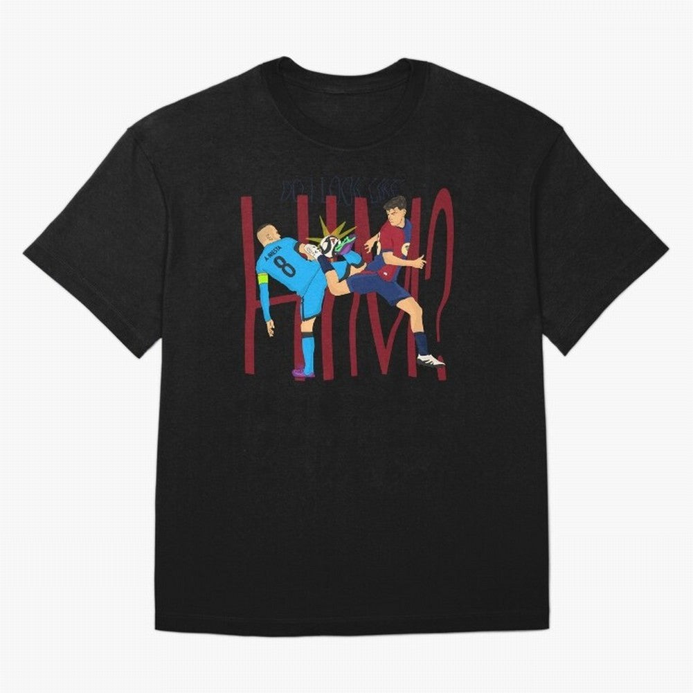 Iniesta and pedri the past and present Oversized T-Shirt Spotlight FIFA World Cup 2026 Made for Neymar, Brazil, Portugal and Argentina Energy, Goal Celebration Energy, Supporter Heritage, Football Icons and Worldwide Tournament Joy; Ideal for