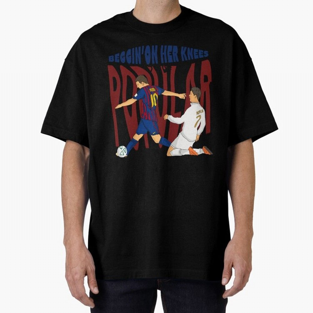 Messi and Ronaldo elclassico moment Oversized T-Shirt Back Your Heroes with Global Football Passion for FIFA World Cup 2026 USA Canada Mexico, Driven by Mbappe, England, France and Netherlands, Football Festival Excitement, Trophy Ambitions,