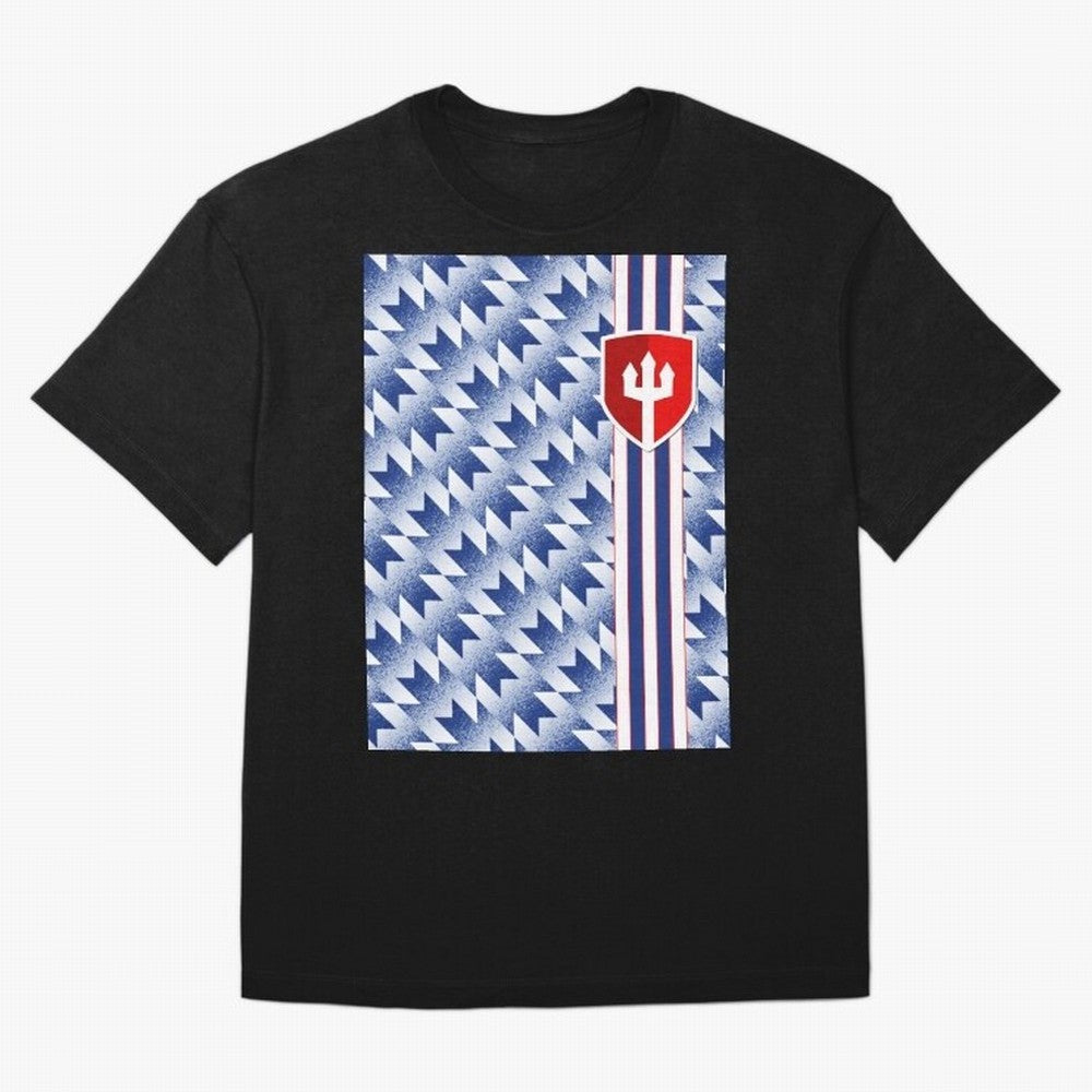 Manchester United 94 Away Jersey Pattern Oversized T-Shirt Celebrate the Next Chapter of FIFA World Cup 2026 USA Canada Mexico Inspired by Messi, Neymar and Mbappe, Argentina, France and Brazil Energy, Sports Nostalgia, International Competition,