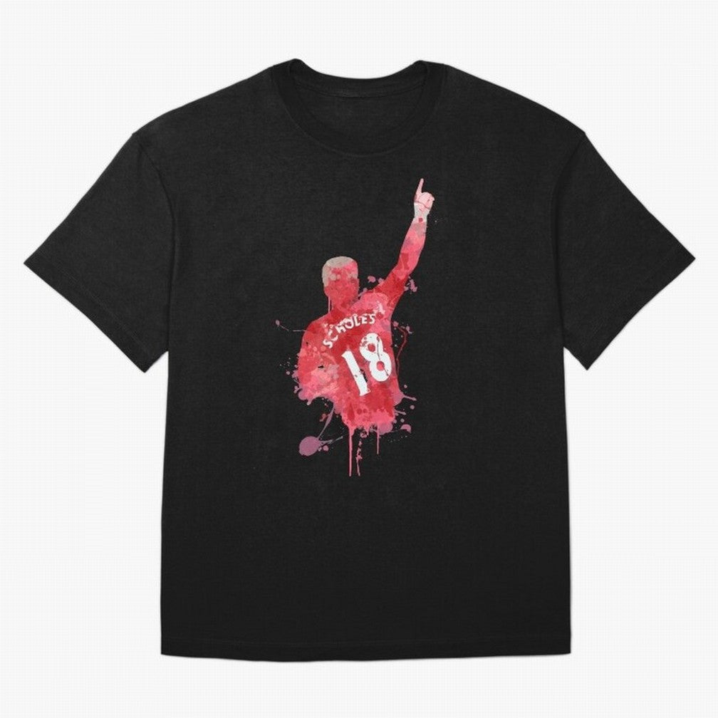 Paul Scholes Manchester United Legend Art Oversized T-Shirt Back the Journey through Match Day Hype around FIFA World Cup 2026, Mbappe and Neymar, Spain, Retro Football Energy, Iconic Rivalries, Trophy Chase Drama and Stadium Atmosphere; Made for