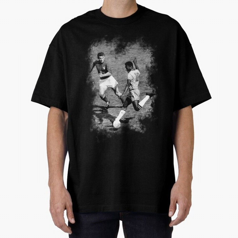 Pele Oversized T-Shirt Show Fan Pride Across FIFA World Cup 2026 Group Stage for Fans of Messi and Spain and Netherlands, Bringing Global Supporter Spirit, Legendary Goals, National Colors and Tournament Celebration; Ideal for Football Dads,