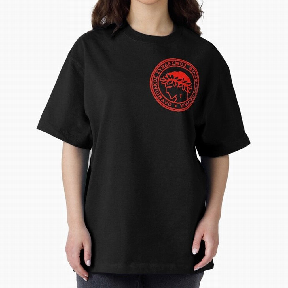 Olympiakos FC Oversized T-Shirt Honor Football Greatness during FIFA World Cup 2026 for Fans of Mbappe and Brazil, Bringing Football History, Final Match Energy, Crowd Noise and Once in a Lifetime Moments; Perfect for Supporters Who Want Bold