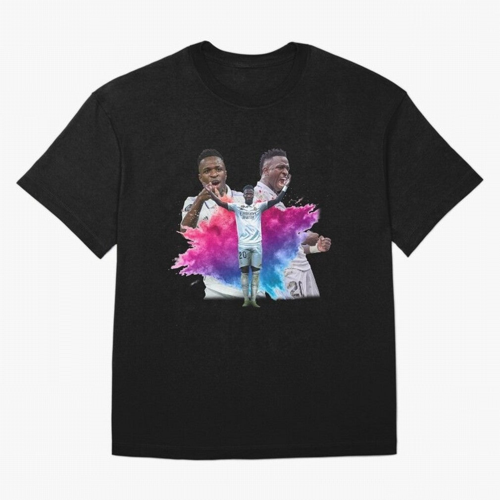 Fanart Vinicius Junior Merch Oversized T-Shirt Celebrate Golden Goal Energy in the FIFA World Cup 2026 Journey through Haaland and Mbappe Highlights, England and Germany Pride, Championship Spirit, Famous Goals, Roaring Crowds and International