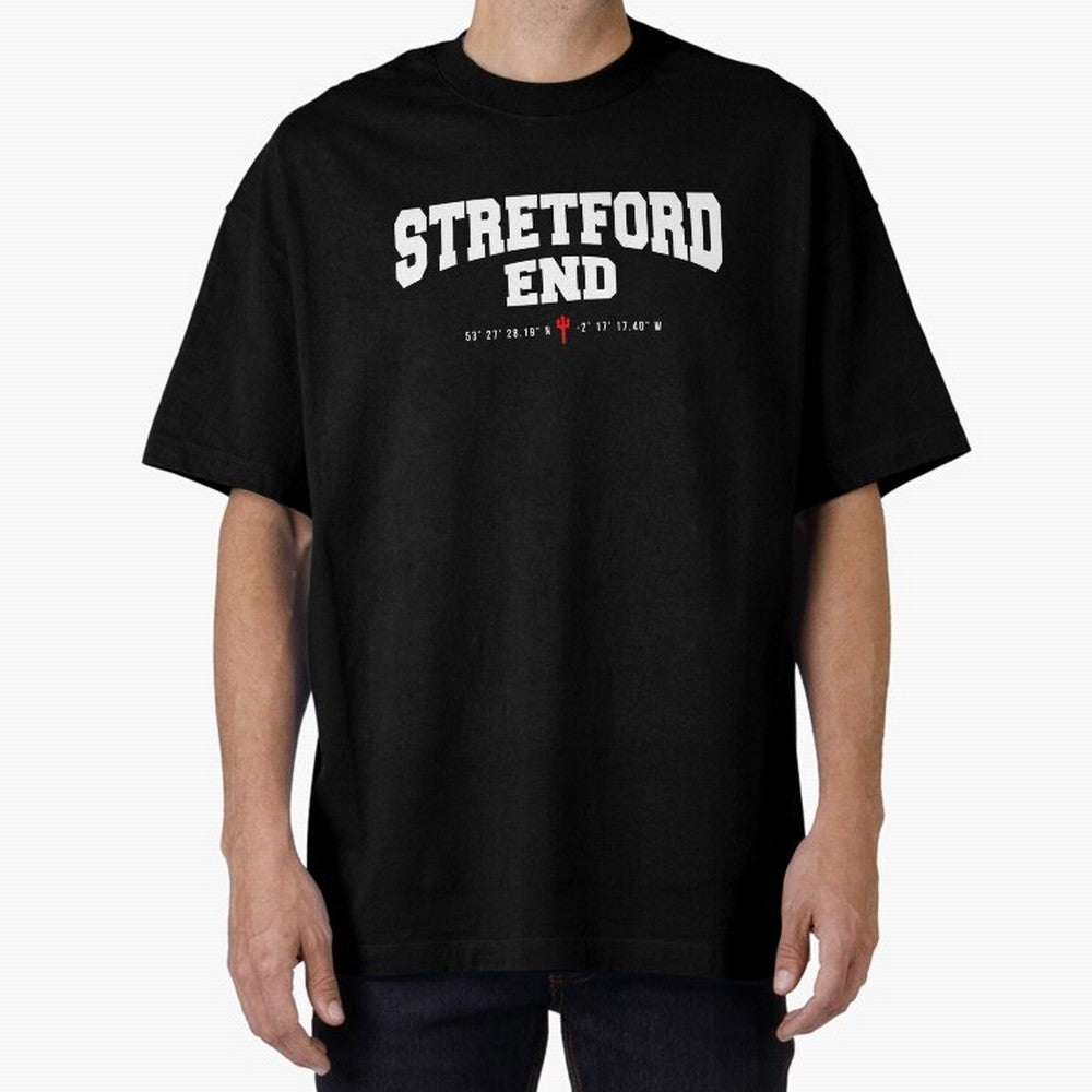 Stretford End - Manchester United Oversized T-Shirt Mark Global Football Passion for FIFA World Cup 2026 USA Canada Mexico, Built around Haaland, France and Portugal, Goal Celebration Energy, Supporter Heritage, Football Icons and Worldwide