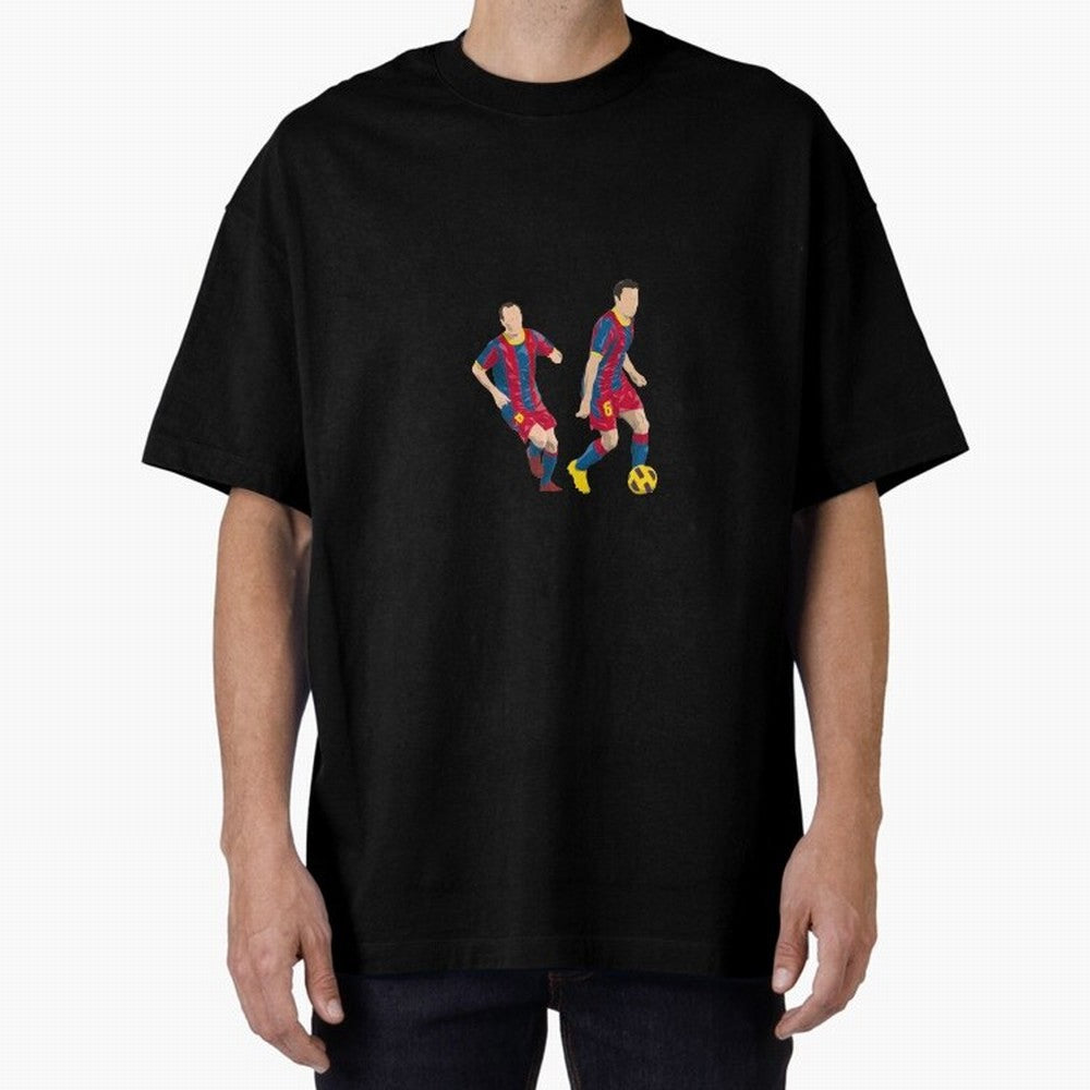Andres Iniesta and Xavi Minimalist Oversized T-Shirt Discover Global Football Passion for FIFA World Cup 2026 Group Stage, Centered on Neymar, Haaland and Cristiano Ronaldo, Argentina, Match Day Excitement, Supporter Culture, Golden Goals and
