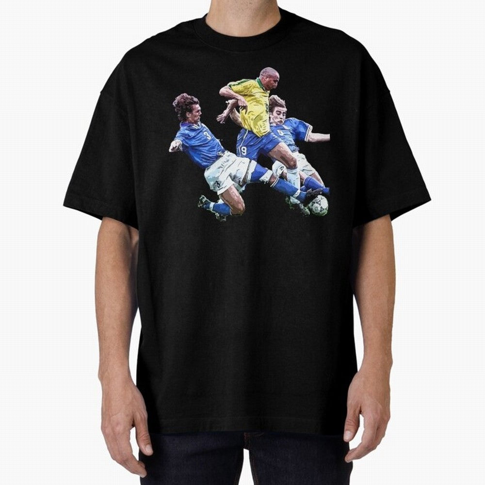Ronaldo vs Maldini & Cannavaro Oversized T-Shirt Bring Supporter Culture to FIFA World Cup 2026 for Fans of Messi, CR7 and Mbappe and England, France and Netherlands, Bringing Vintage Soccer Flavor, Modern Football Stars, National Flags and Final