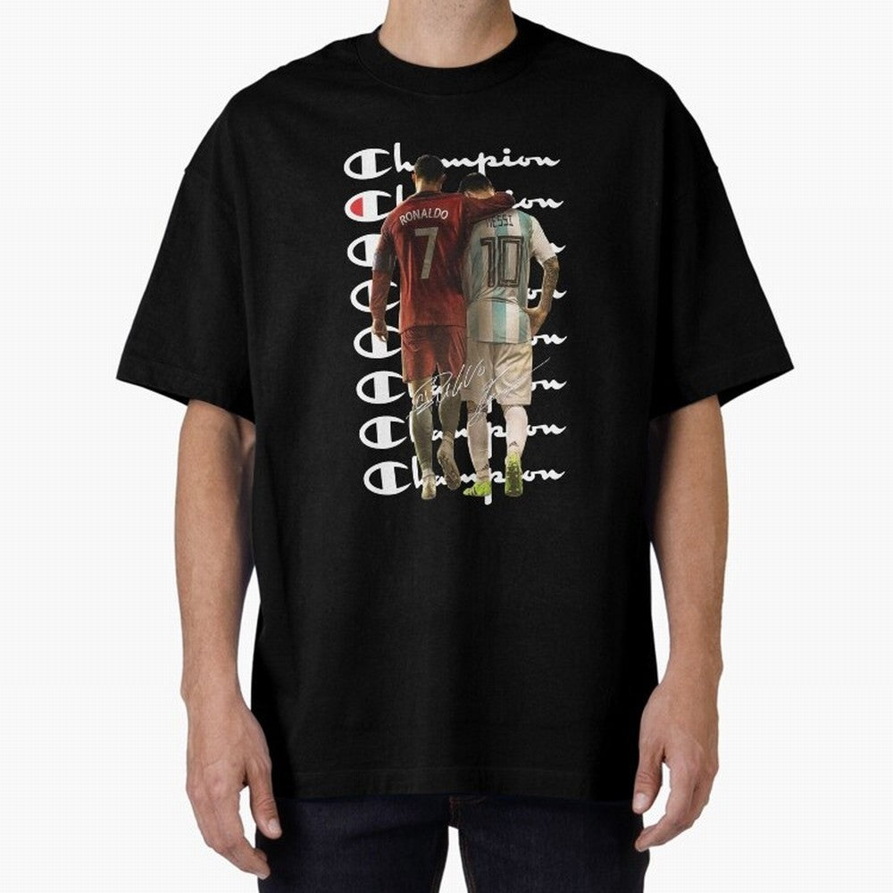 Ronaldos And Messis C-C-H-A-M-P-I-O-N-N Oversized T-Shirt Celebrate Unforgettable Nights in FIFA World Cup 2026 Spirit, Celebrating England, Haaland, Game Day Rituals, Football Legends, Country Pride and the Road to the Final; Great for Watch