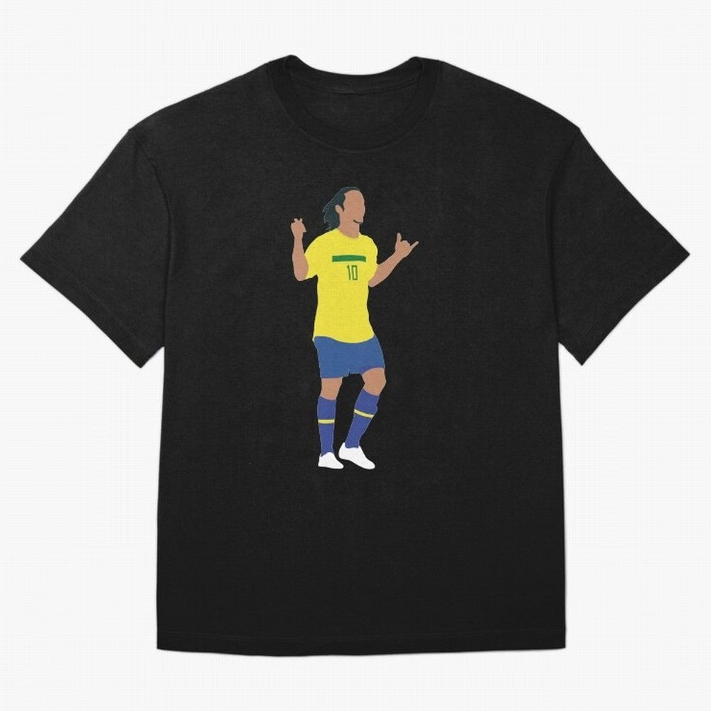 Ronaldinho. Brazil Football. Oversized T-Shirt Experience the FIFA World Cup 2026 USA Canada Mexico Journey through Mbappe and Neymar Highlights, Germany Pride, Supporter Pride, Iconic Celebrations, Legendary Names and Global Match Day Energy; Made