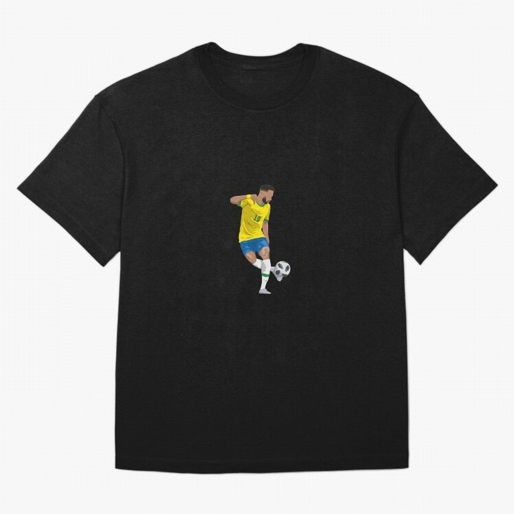 Neymar JR Minimalist Oversized T-Shirt Enjoy the Biggest Football Party of Global Football Passion for FIFA World Cup 2026 USA Canada Mexico, Highlighting Mbappe, Argentina, Vintage Soccer Flavor, Modern Football Stars, National Flags and Final
