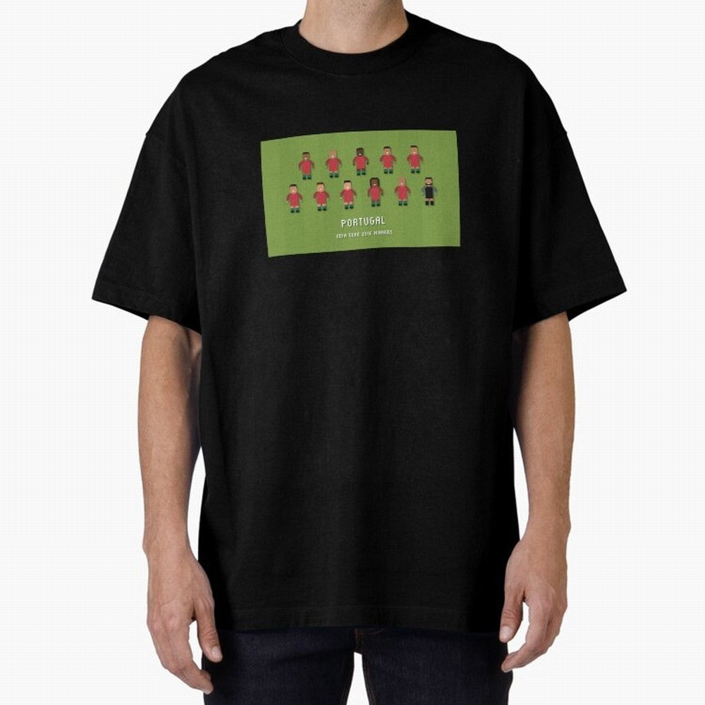 Portugal Euro 2016 Winning Squad Oversized T-Shirt Make Every Kick Count in Global Football Passion for FIFA World Cup 2026, Centered on Cristiano Ronaldo, Portugal, Spain and Germany, Football Festival Excitement, Trophy Ambitions, Country