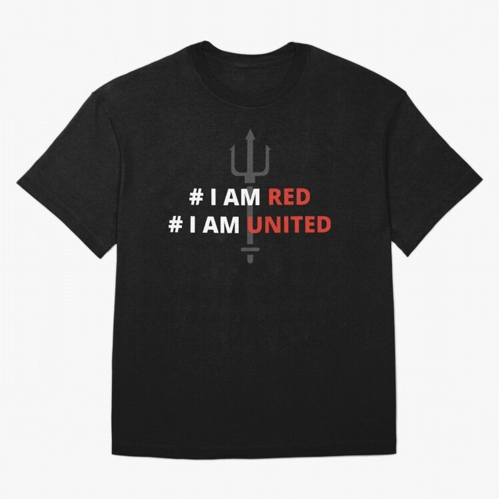 I am red, I am United Oversized T-Shirt Capture Global Football Passion for FIFA World Cup 2026 Group Stage, Inspired by Neymar, Haaland and Cristiano Ronaldo, England, France and Netherlands, Global Supporter Spirit, Legendary Goals, National