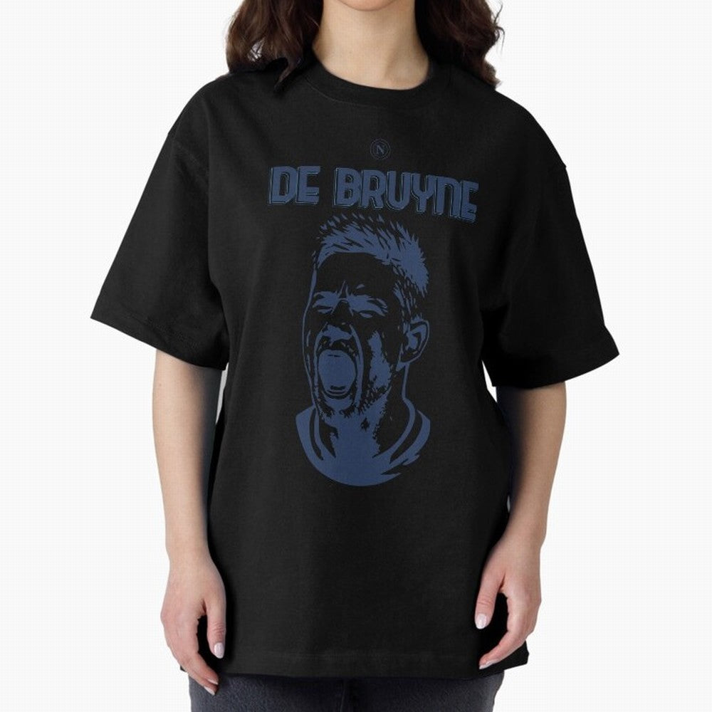 SSC NAPOLI KEVIN DE BRUYNE Oversized T-Shirt Show Support during Global Football Passion for FIFA World Cup 2026 Group Stage, Highlighting Messi and Cristiano Ronaldo, Brazil, Retro Football Energy, Iconic Rivalries, Trophy Chase Drama and Stadium