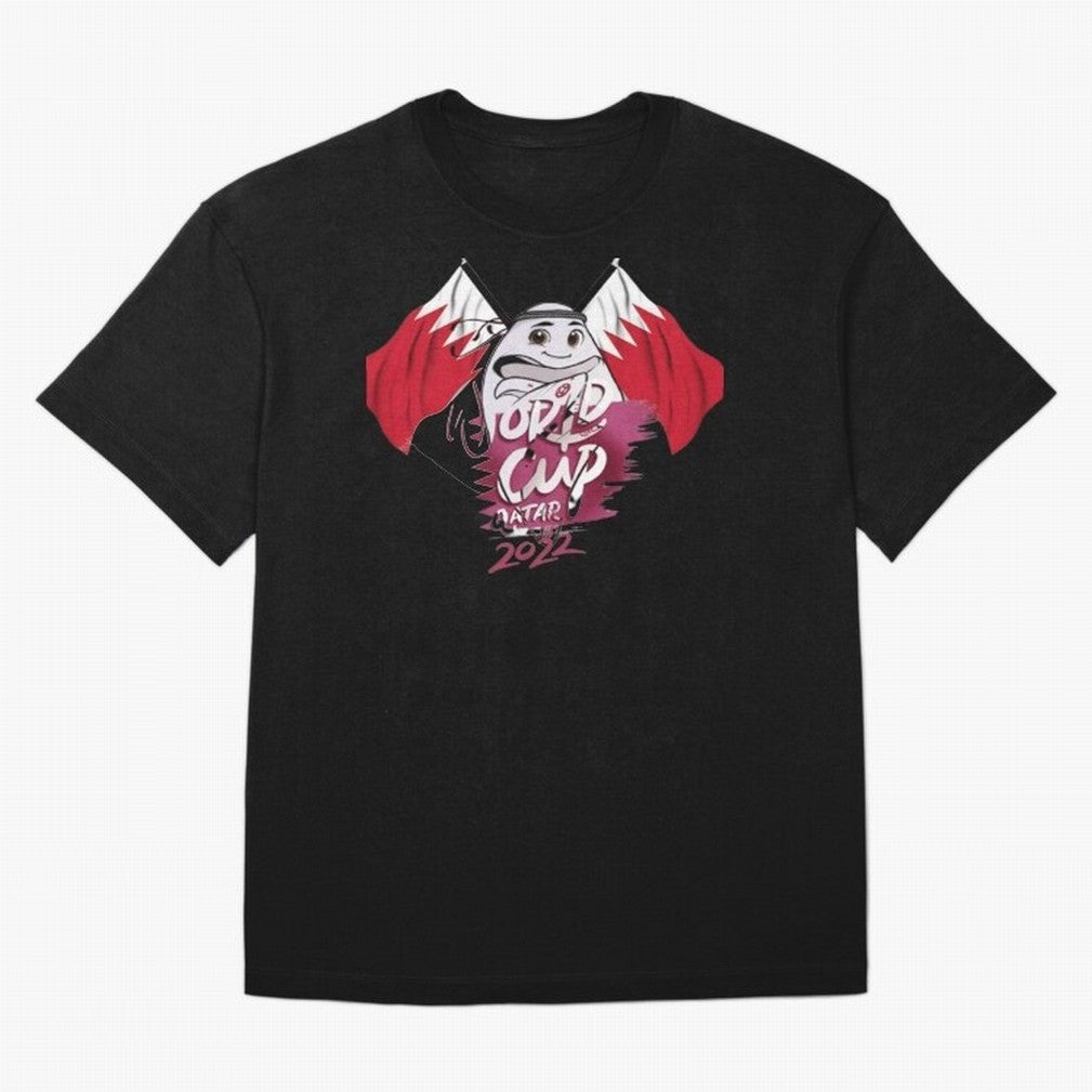 qatar mascot Oversized T-Shirt Experience FIFA World Cup 2026 USA Canada Mexico Built around Messi, CR7 and Mbappe, England, France and Netherlands Energy, Championship Spirit, Famous Goals, Roaring Crowds and International Football Unity; Perfect