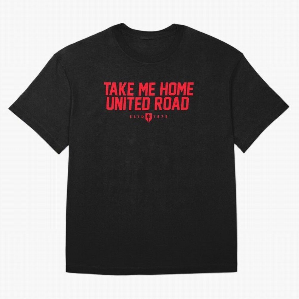 Take Me Home United Road - MUFC Chant Oversized T-Shirt Support the FIFA World Cup 2026 Journey through Haaland Highlights, Argentina, France and Brazil Pride, Championship Spirit, Famous Goals, Roaring Crowds and International Football Unity;