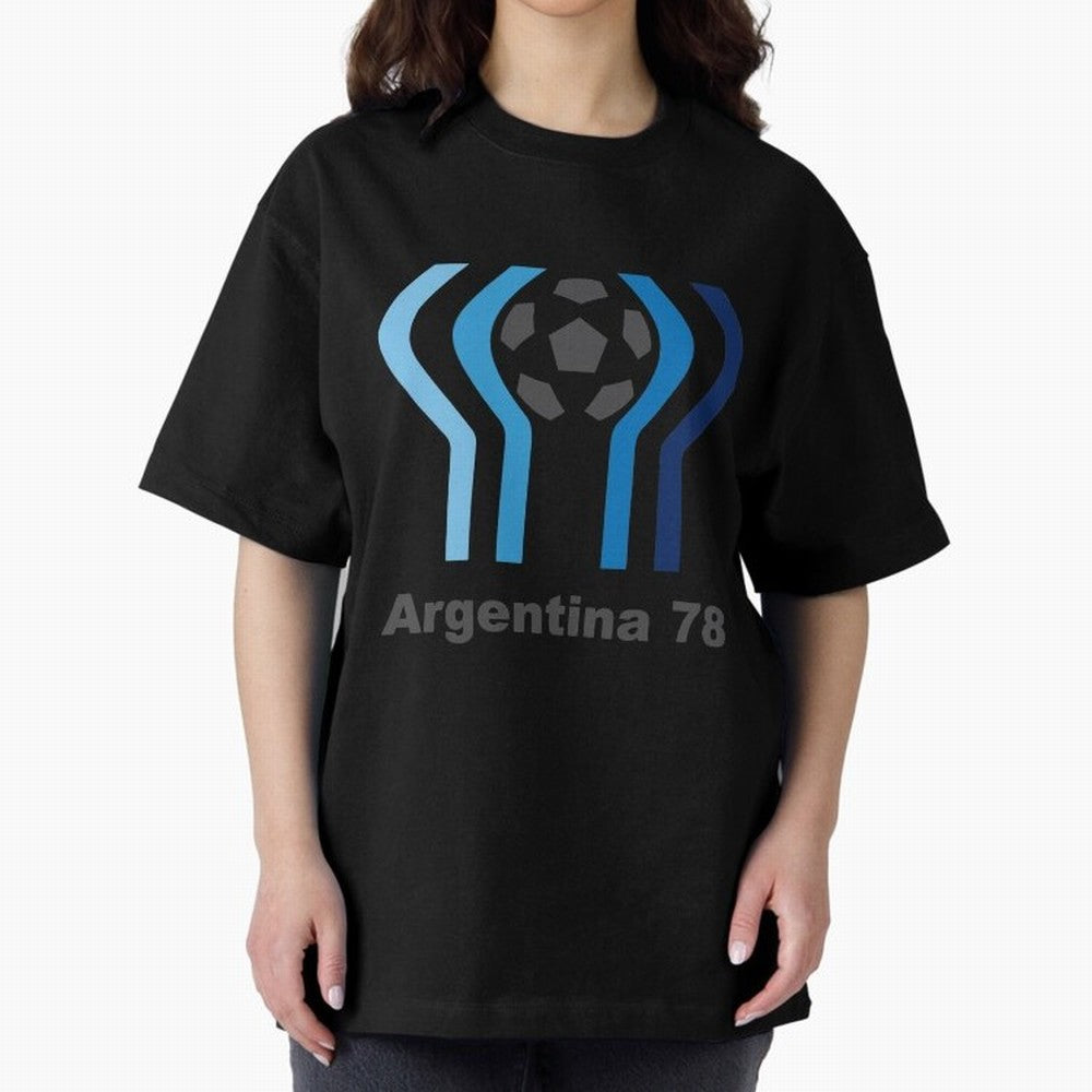 Retro Word Cup Logo1 Oversized T-Shirt Celebrate the Stars of Global Football Passion for FIFA World Cup 2026 USA Canada Mexico, Filled with Neymar, Haaland and Cristiano Ronaldo, France, Football Passion, Legendary Performances, Festival Vibes and