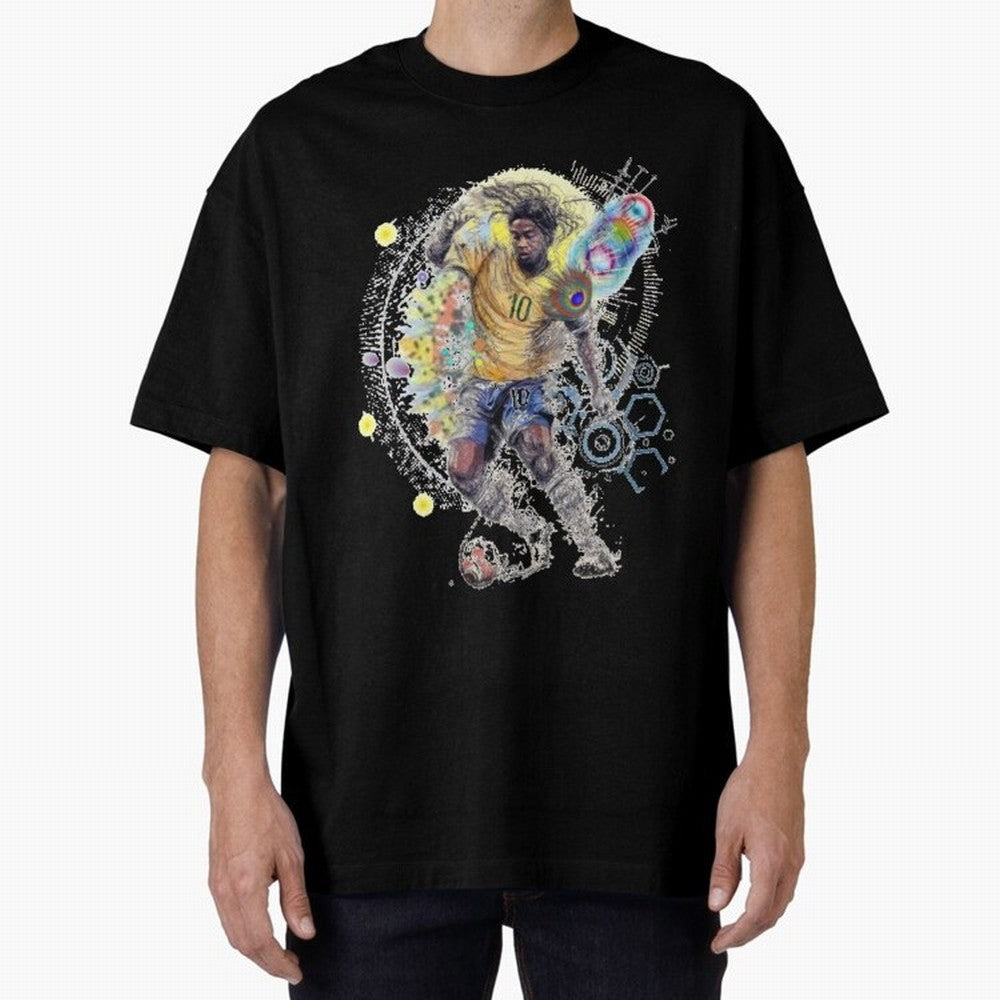 Ronaldin Football Player Oversized T-Shirt Back Your Heroes with FIFA World Cup 2026 Group Stage Connected to Haaland, Brazil Energy, Soccer Culture, Superstar Moments, National Team Dreams and Competitive Fire; Ideal for Fans Who Follow Messi,