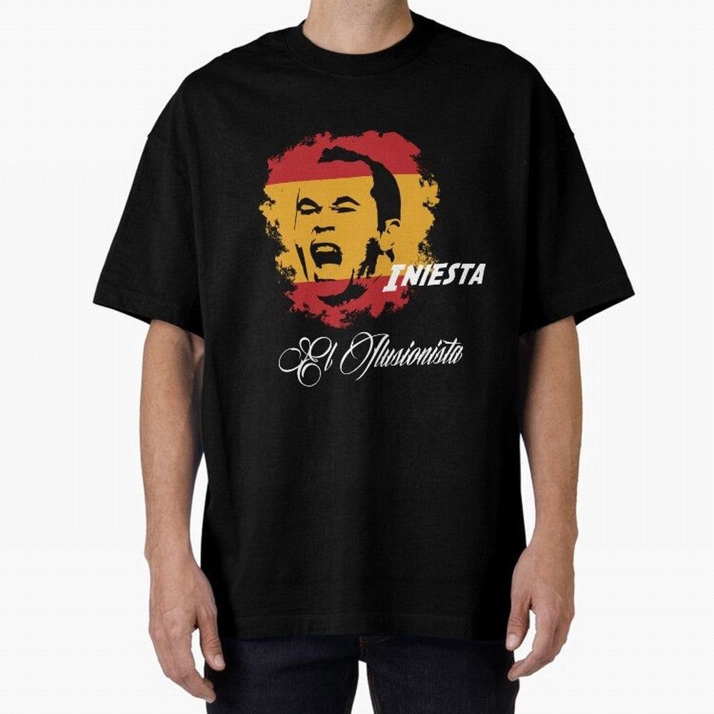 Spain Andres Iniesta Football World Cup 2014 Oversized T-Shirt Show Match Day Excitement for FIFA World Cup 2026 Group Stage for Fans of Messi, Neymar and Mbappe and Brazil, Portugal and Argentina, Bringing Football History, Final Match Energy,