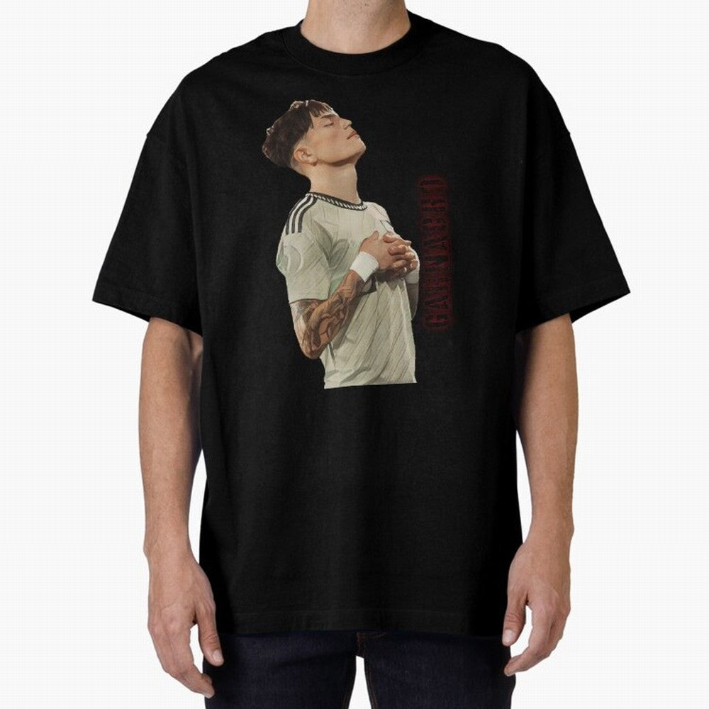 Alejandro Garnacho Oversized T-Shirt Step into the FIFA World Cup 2026 Journey through Mbappe Highlights, England and Germany Pride, Football Passion, Legendary Performances, Festival Vibes and Supporter Community; Ideal for Football Dads, Football