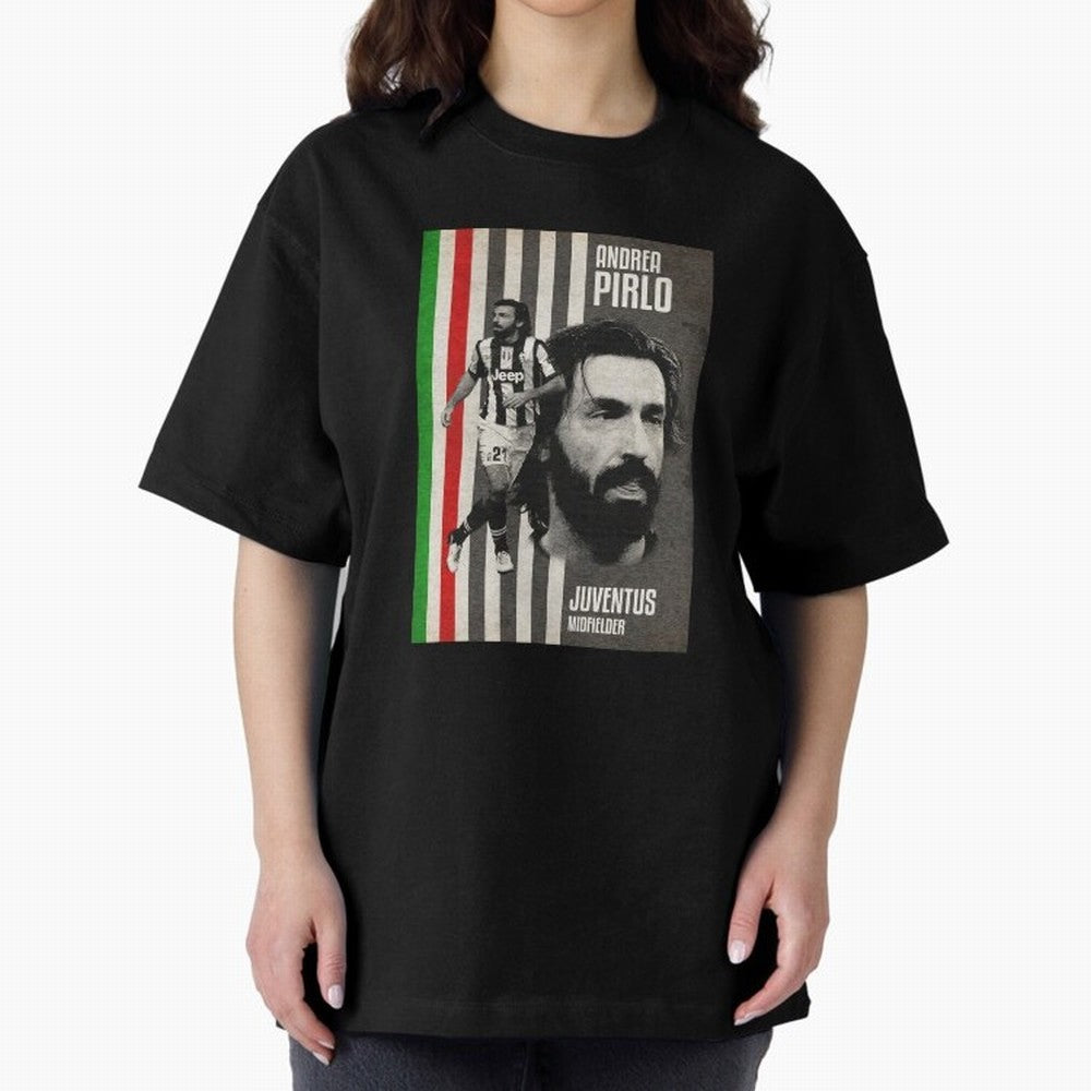 andrea pirlo juventus midfielder Oversized T-Shirt Spotlight FIFA World Cup 2026 USA Canada Mexico Celebrating Haaland and Mbappe, Netherlands Energy, Global Supporter Spirit, Legendary Goals, National Colors and Tournament Celebration; Ideal for