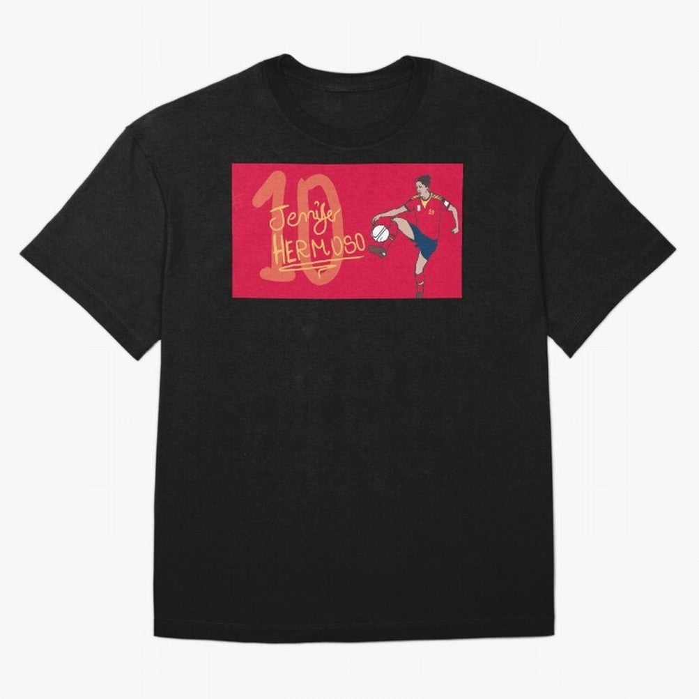 Jennifer Hermoso Oversized T-Shirt Capture Stadium Memories from FIFA World Cup 2026 Inspired by CR7 and Messi, Argentina and Brazil Energy, Championship Spirit, Famous Goals, Roaring Crowds and International Football Unity; Perfect for People Who