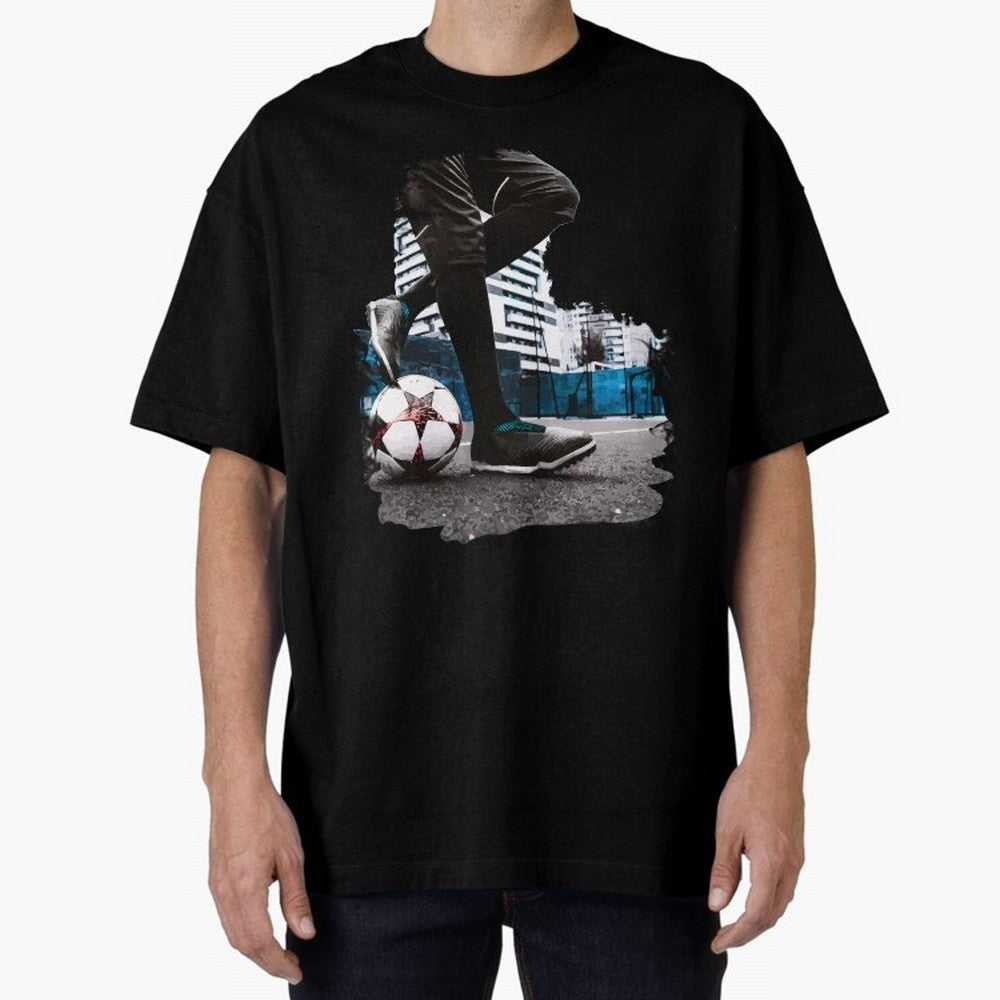 Street Soccer in my Hood Oversized T-Shirt Bring a Champion Mindset to FIFA World Cup 2026 Group Stage Spirit, Celebrating Spain and Netherlands, Messi and Cristiano Ronaldo, Champion Mindset, Group Stage Buzz, Knockout Tension and Passionate Fan