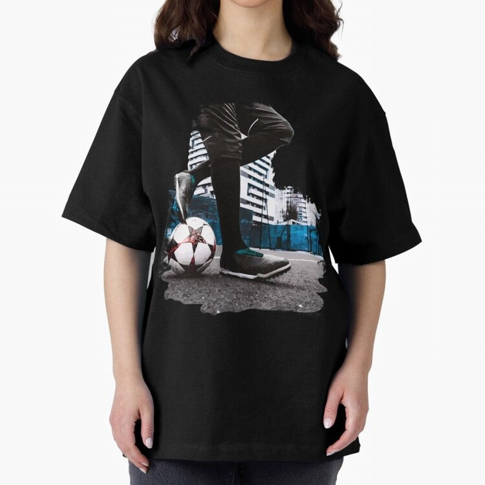 Street Soccer in my Hood Oversized T-Shirt Bring a Champion Mindset to FIFA World Cup 2026 Group Stage Spirit, Celebrating Spain and Netherlands, Messi and Cristiano Ronaldo, Champion Mindset, Group Stage Buzz, Knockout Tension and Passionate Fan