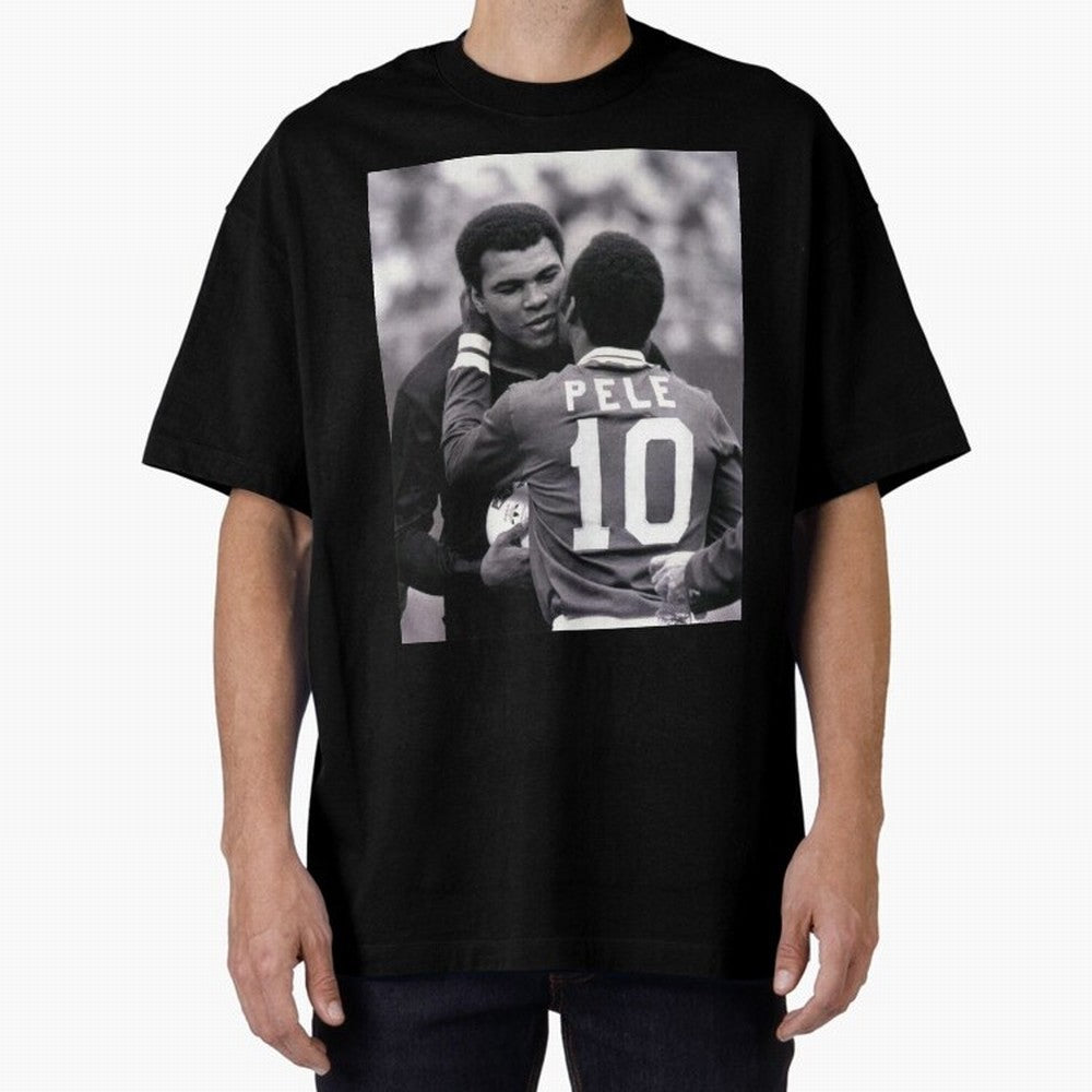The Boxing Legend Meet The Football Legend Poster Oversized T-Shirt Bring Home FIFA World Cup 2026 Group Stage for Fans of Messi and Brazil, Bringing Game Day Rituals, Football Legends, Country Pride and the Road to the Final; Built for Supporters