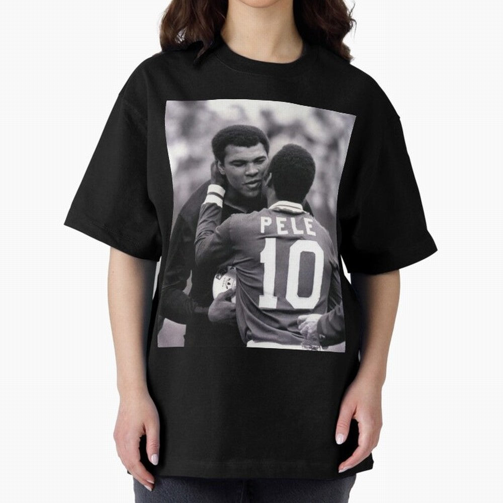 The Boxing Legend Meet The Football Legend Poster Oversized T-Shirt Bring Home FIFA World Cup 2026 Group Stage for Fans of Messi and Brazil, Bringing Game Day Rituals, Football Legends, Country Pride and the Road to the Final; Built for Supporters