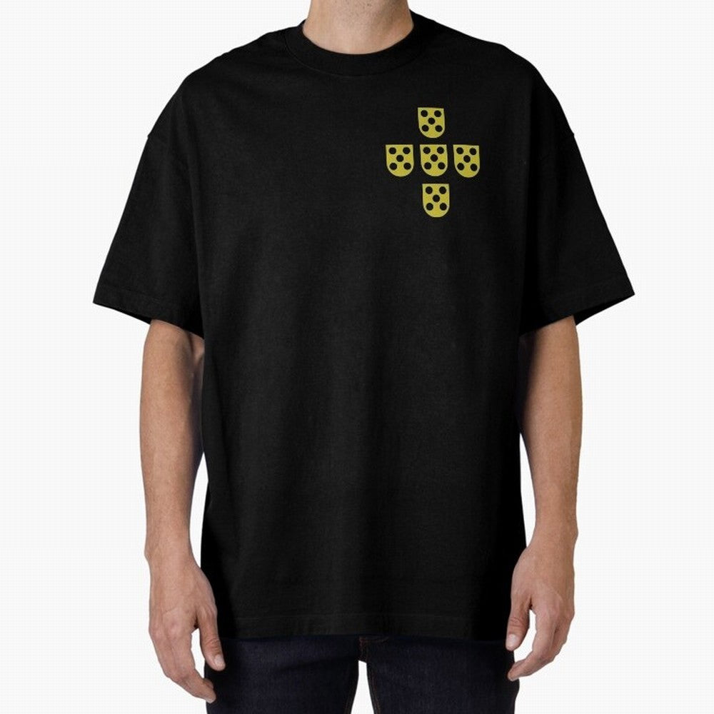 Golden Quinas Portugal Oversized T-Shirt Embrace FIFA World Cup 2026 Highlighting CR7, Brazil, Portugal and Argentina Energy, Worldwide Fan Energy, Dramatic Goals, Stadium Lights and Championship Celebrations; Perfect for Fans, Collectors, Family