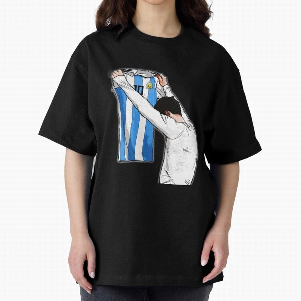 Art Messi Illustration Classic T-Shirt Experience Match Day Hype around FIFA World Cup 2026 USA Canada Mexico, CR7 and Messi, Brazil, Portugal and Argentina, Retro Football Energy, Iconic Rivalries, Trophy Chase Drama and Stadium Atmosphere;