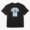 LeoMessi Jersey Illustration 2022 Oversized T-Shirt Celebrate Global Football Passion for FIFA World Cup 2026 USA Canada Mexico, Filled with Messi and Cristiano Ronaldo, England, Championship Spirit, Famous Goals, Roaring Crowds and International