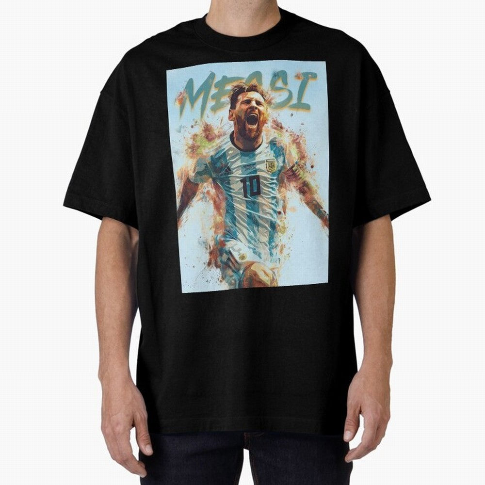 The Messiah Oversized T-Shirt Celebrate Golden Goal Energy in Global Football Passion for FIFA World Cup 2026 Group Stage, Made for Neymar, England, France and Netherlands, Football Festival Excitement, Trophy Ambitions, Country Rivalries and Star