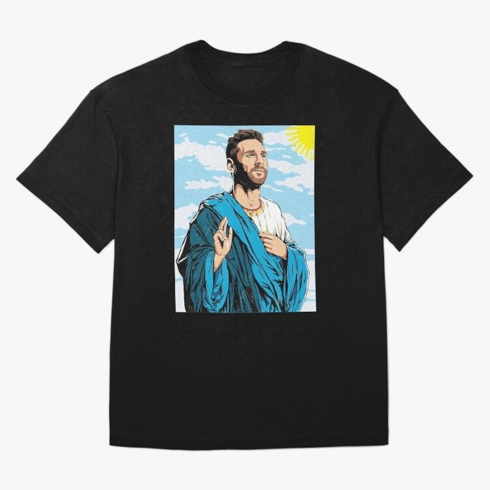 messi god Oversized T-Shirt Celebrate Supporters United by FIFA World Cup 2026 Spirit, Featuring Spain, Haaland, Sports Nostalgia, International Competition, Famous Players and Unforgettable Victories; Perfect for People Who Love Argentina, Brazil,