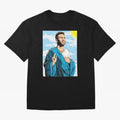 messi god Oversized T-Shirt Celebrate Supporters United by FIFA World Cup 2026 Spirit, Featuring Spain, Haaland, Sports Nostalgia, International Competition, Famous Players and Unforgettable Victories; Perfect for People Who Love Argentina, Brazil,