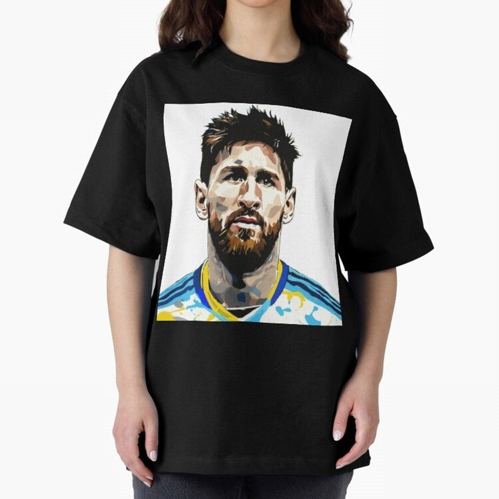Lionel Messi Oversized T-Shirt Join the Countdown to the FIFA World Cup 2026 Journey through Mbappe and Neymar Highlights, France and Portugal Pride, Sports Nostalgia, International Competition, Famous Players and Unforgettable Victories; Perfect