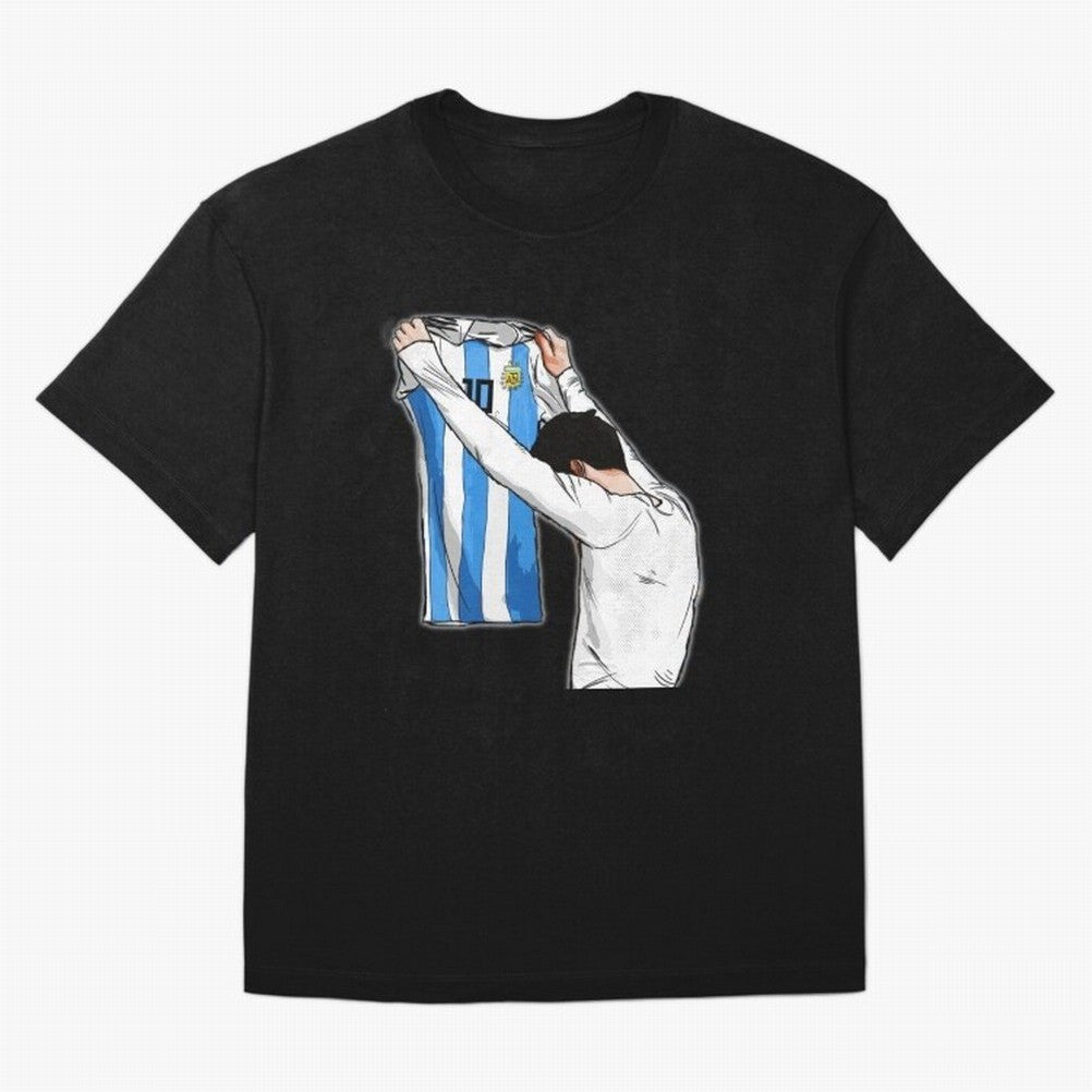 Art Messi Illustration Classic T-Shirt Relive FIFA World Cup 2026 Group Stage Spirit, Featuring Portugal, Spain and Germany, Neymar, Haaland and Cristiano Ronaldo, Football Festival Excitement, Trophy Ambitions, Country Rivalries and Star Player