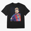 Messi Wpap Oversized T-Shirt Bring a Vintage Feel to Global Football Passion for FIFA World Cup 2026, Celebrating Haaland and Mbappe, Brazil, Vintage Soccer Flavor, Modern Football Stars, National Flags and Final Night Emotion; Great for Watch