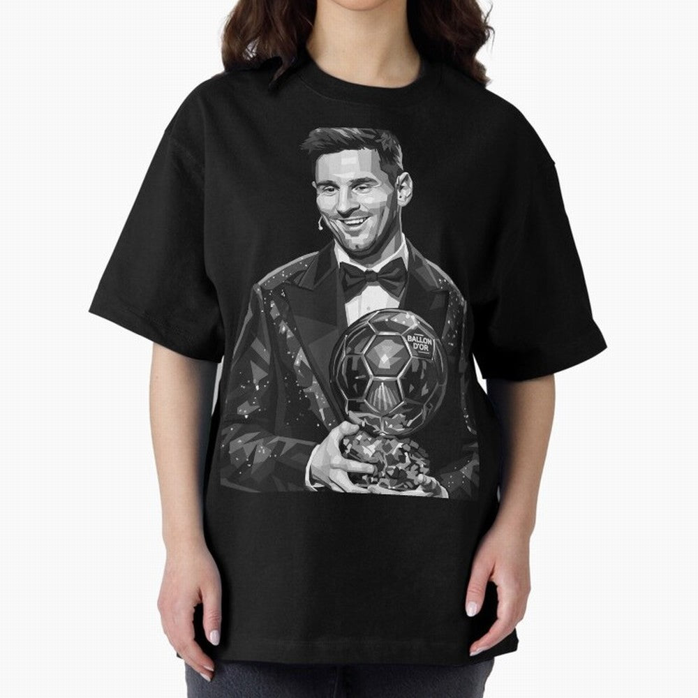 Messi grayscale Oversized T-Shirt Follow the Final Road of the FIFA World Cup 2026 Group Stage Journey through Mbappe and Neymar Highlights, England Pride, Classic Soccer Heritage, Championship Pressure, Fan Loyalty and International Pride; Ideal