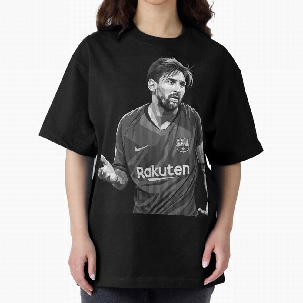 Messi grayscale Oversized T-Shirt Mark FIFA World Cup 2026 USA Canada Mexico Driven by Mbappe and Neymar, France Energy, Global Supporter Spirit, Legendary Goals, National Colors and Tournament Celebration; Ideal for Fans Who Follow Messi,