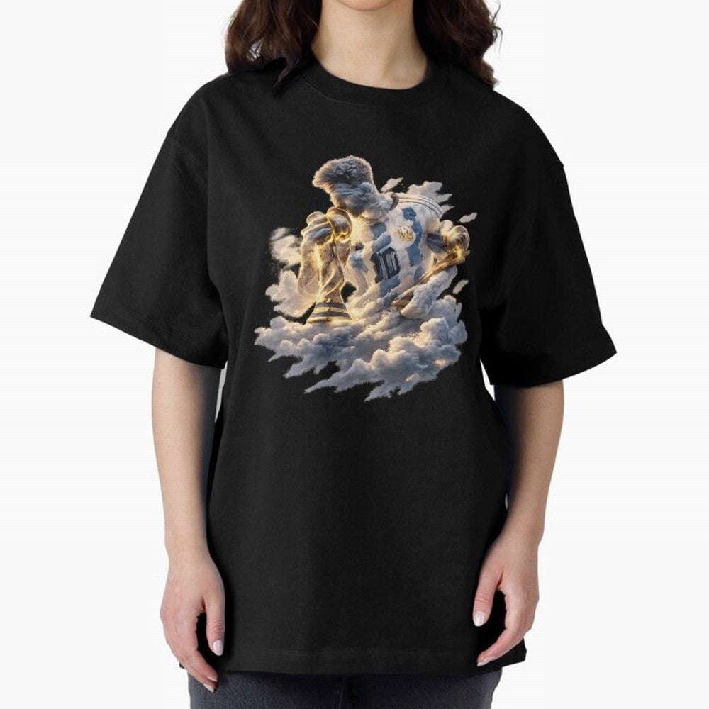 Lionel Messi ¨C Divine Number 10 Oversized T-Shirt Back Your Heroes with Match Day Hype around FIFA World Cup 2026, Mbappe and Neymar, England, Champion Mindset, Group Stage Buzz, Knockout Tension and Passionate Fan Culture; Perfect for Supporters