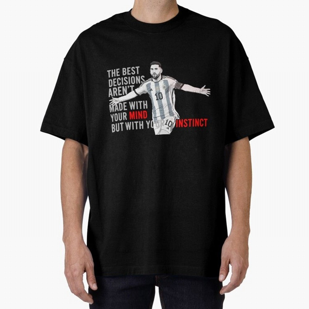 Messi Instinct Oversized T-Shirt Relive Legendary Nights from FIFA World Cup 2026 USA Canada Mexico Made for CR7 and Messi, Spain Energy, Global Supporter Spirit, Legendary Goals, National Colors and Tournament Celebration; Ideal for Passionate