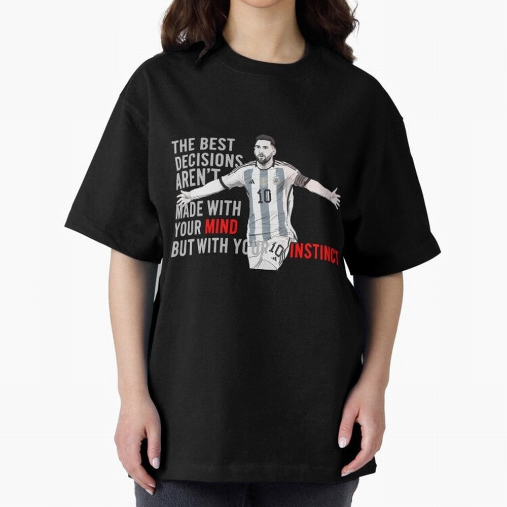 Messi Instinct Oversized T-Shirt Relive Legendary Nights from FIFA World Cup 2026 USA Canada Mexico Made for CR7 and Messi, Spain Energy, Global Supporter Spirit, Legendary Goals, National Colors and Tournament Celebration; Ideal for Passionate