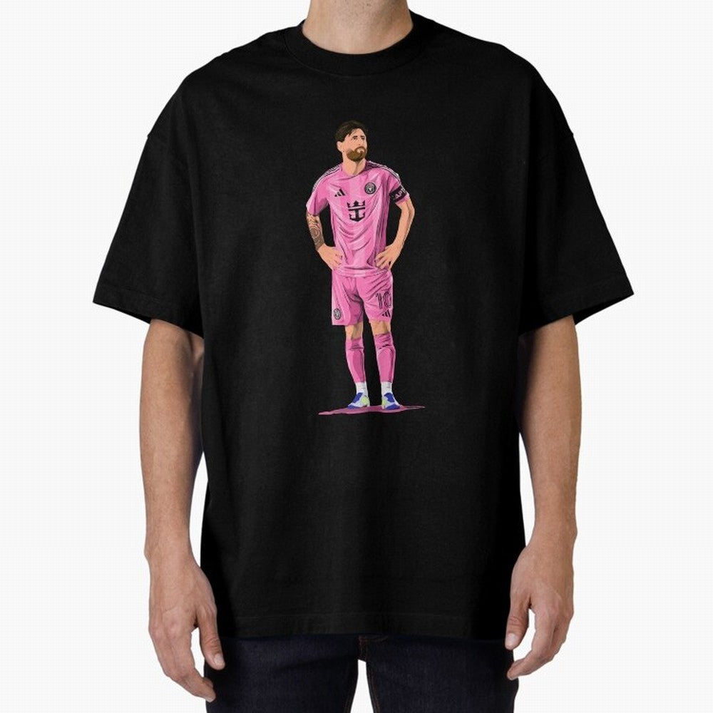 Lionel Messi Vector Oversized T-Shirt Cheer through Every Moment of Global Football Passion for FIFA World Cup 2026 Group Stage, Built around CR7, England, Championship Spirit, Famous Goals, Roaring Crowds and International Football Unity; Ideal