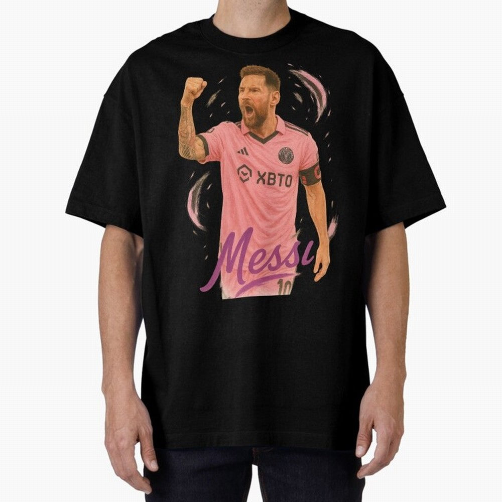 Argentina World Champs Messi Number Oversized T-Shirt Showcase FIFA World Cup 2026 for Fans of Cristiano Ronaldo, Haaland and CR7 and Brazil, Bringing Global Supporter Spirit, Legendary Goals, National Colors and Tournament Celebration; Made for
