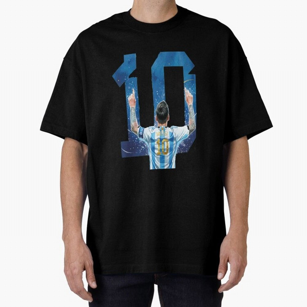 Messi 10 Argentina Oversized T-Shirt Celebrate the Next Chapter of FIFA World Cup 2026 for Fans of Haaland and Mbappe and France and Portugal, Bringing Champion Mindset, Group Stage Buzz, Knockout Tension and Passionate Fan Culture; Great for