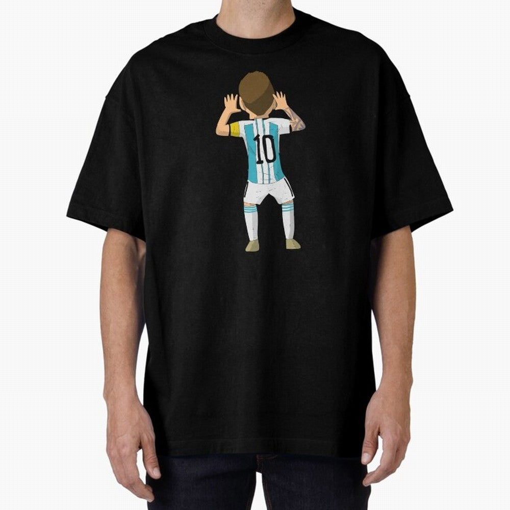 Cartoon Illustration Messi vs Netherlands World Cup Qatar 2022 Oversized T-Shirt Remember Match Day Hype around FIFA World Cup 2026 Group Stage, CR7 and Messi, Argentina and Brazil, Tournament Hype, Historic Matchups, Family Viewing Parties and