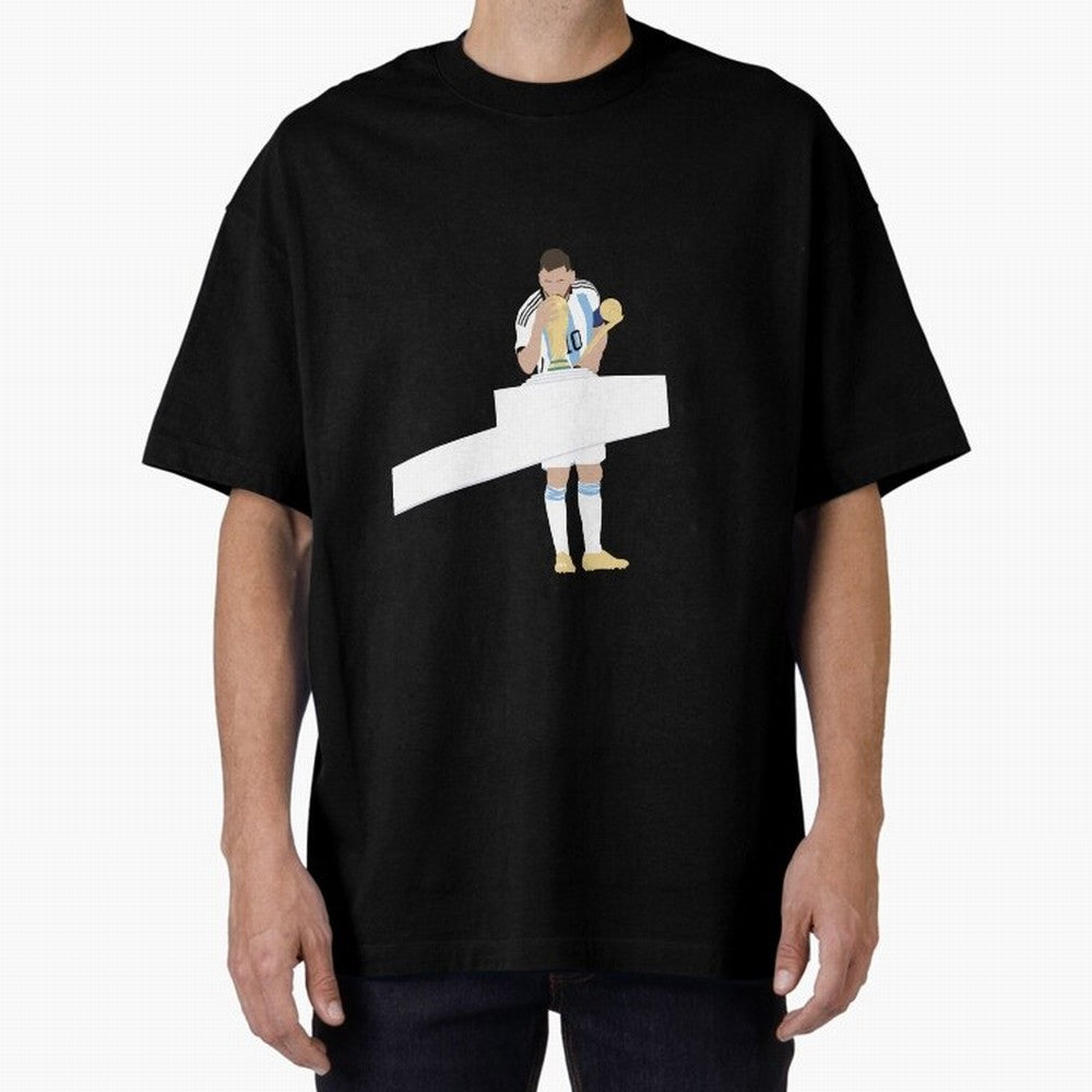 Messi minimalist design Oversized T-Shirt Carry the Dream of FIFA World Cup 2026 USA Canada Mexico Celebrating Mbappe, Portugal, Spain and Germany Energy, Match Day Excitement, Supporter Culture, Golden Goals and Global Football Passion; Ideal for