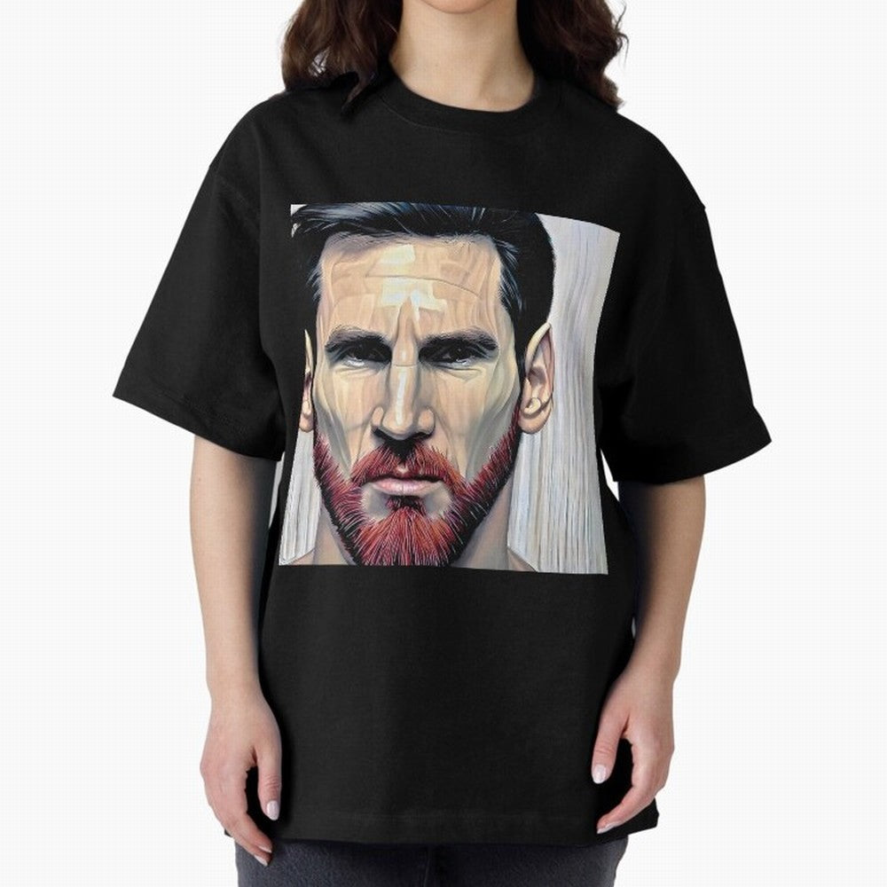 Cartoon-like Messi Oversized T-Shirt Carry the FIFA World Cup 2026 USA Canada Mexico Journey through Neymar Highlights, Argentina Pride, Worldwide Fan Energy, Dramatic Goals, Stadium Lights and Championship Celebrations; Ideal for Football Dads,