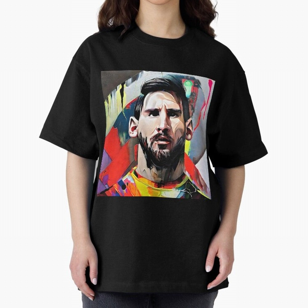 Billboard with Messi Boxy T-Shirt Celebrate Rivalries and Pride in Match Day Hype around FIFA World Cup 2026 Group Stage, Mbappe and Neymar, Brazil, Sports Nostalgia, International Competition, Famous Players and Unforgettable Victories; Ideal for