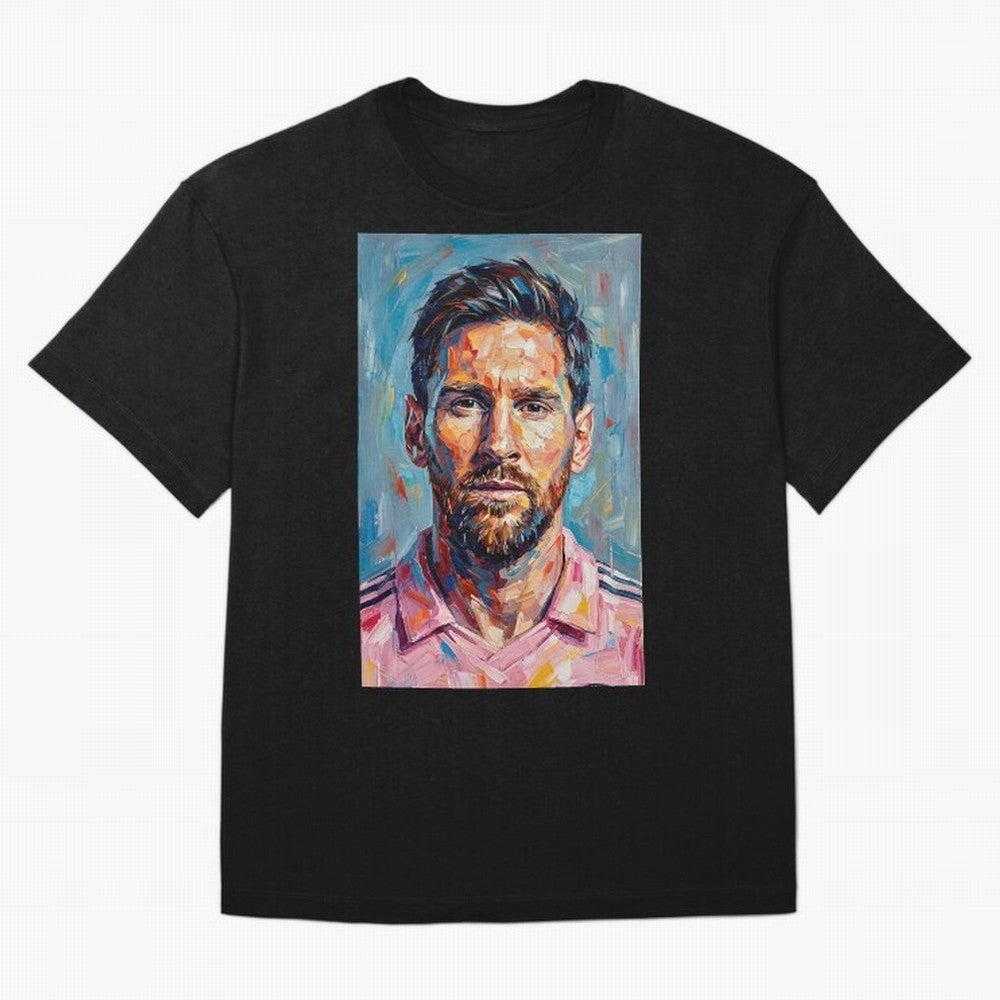 Portrait Painting of Lionel Messi Classic T-Shirt Represent FIFA World Cup 2026 Group Stage Inspired by Messi, CR7 and Mbappe, France Energy, Football History, Final Match Energy, Crowd Noise and Once in a Lifetime Moments; Made for Die Hard